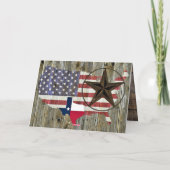 Texas Lone Star State Flag Map Holiday Card Feestdagen Kaart (Achterkant)
