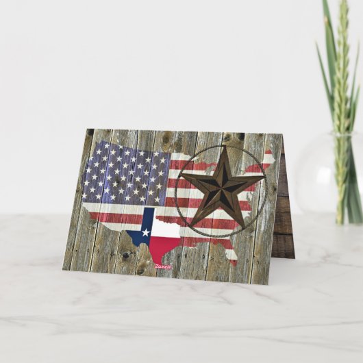 Texas Lone Star State Flag Map Holiday Card Feestdagen Kaart (Achterkant)