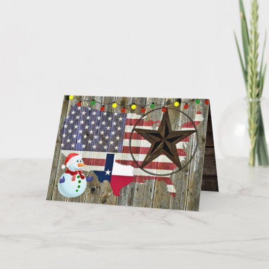 Texas Lone Star State Flag Map Holiday Card Feestdagen Kaart (Voorkant)