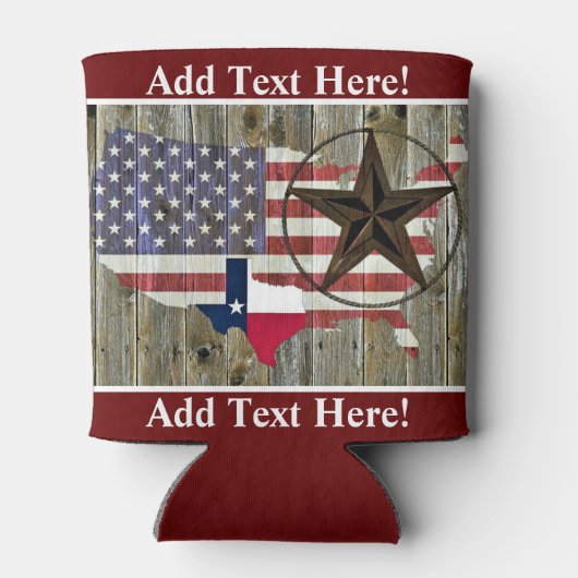Texas Lone Star State Flag Map Koelbox Blikjeskoeler (Achterkant)