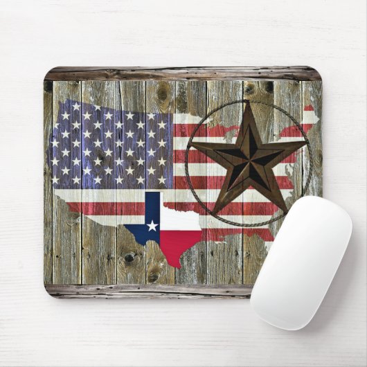 Texas Lone Star State Flag Map Muismat (Met muis)