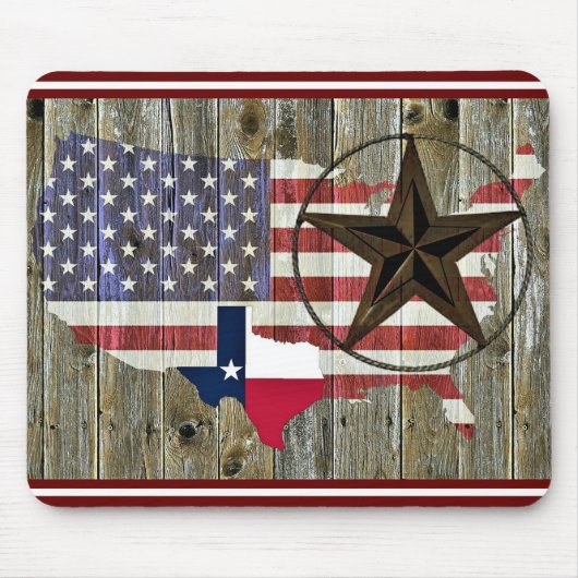 Texas Lone Star State Flag Map Muismat (Voorkant)
