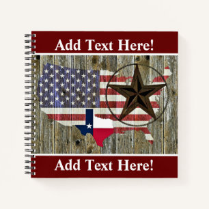 Texas Lone Star State Flag Map Notitieboek