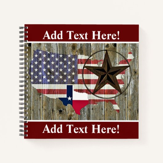 Texas Lone Star State Flag Map Notitieboek (Voorkant)