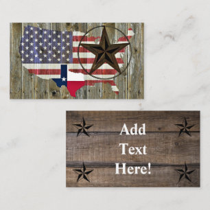 Texas Lone Star State Flag Map Visitekaartje