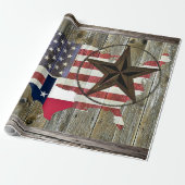 Texas Lone Star State Flag Map Wrapping Paper Cadeaupapier (Uitgerold)