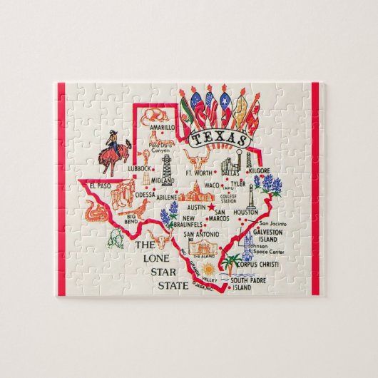 Texas - Lone Star State Legpuzzel (Horizontaal)