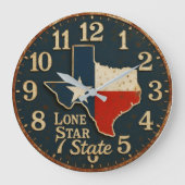 Texas Lone Star State map rustic cowboy Grote Klok (Voorkant)