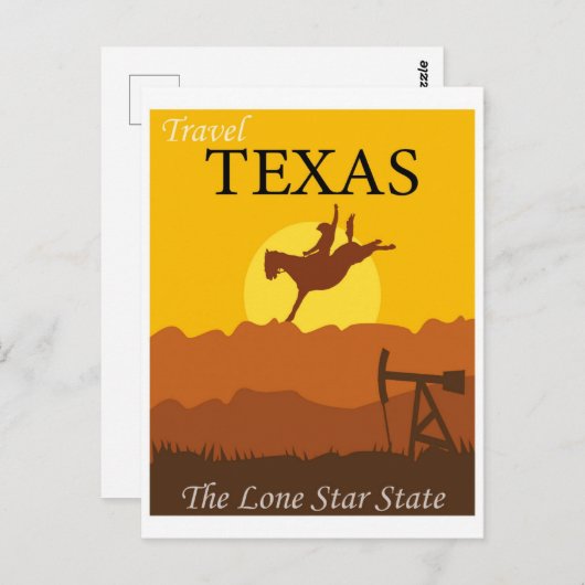 Texas Lone Star State Retro Travel Briefkaart (Voorkant / Achterkant)