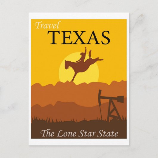 Texas Lone Star State Retro Travel Briefkaart (Voorkant)
