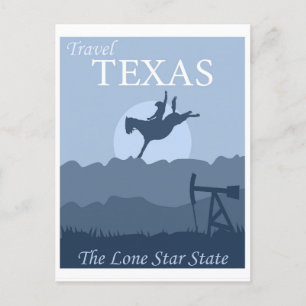  Texas Lone Star State Retro Travel Briefkaart