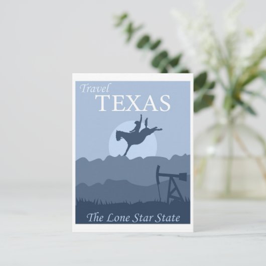 Texas Lone Star State Retro Travel Briefkaart (Staand voorkant)
