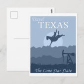 Texas Lone Star State Retro Travel Briefkaart (Voorkant / Achterkant)