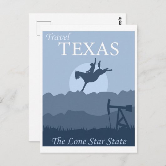 Texas Lone Star State Retro Travel Briefkaart (Voorkant / Achterkant)