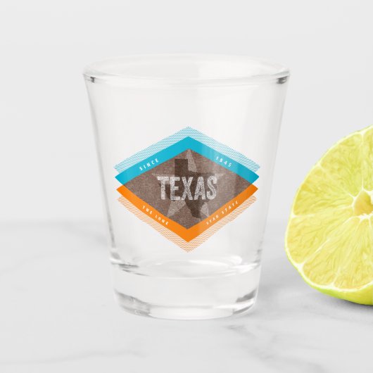 Texas  Lone Star State Retro Verenigde Staten Shot Glas (Voorkant)