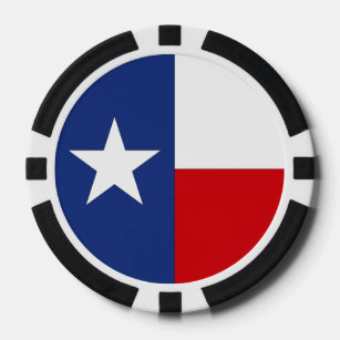Texas Lone Star State Rood Blauw WH Flag Poker Chi Poker Chips