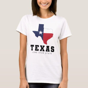 Texas, Lone Star State, Vlag Kaart Dames Wit T-shirt