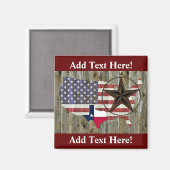Texas Lone Star State Vlag Kaart Magneet (Voorkant / Achterkant)