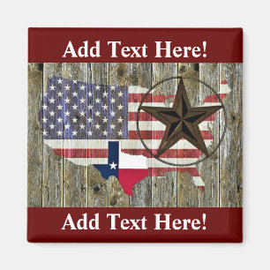 Texas Lone Star State Vlag Kaart Magneet