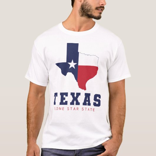 Texas, Lone Star State, Vlaggenkaart Mannen T-shirt (Voorkant)