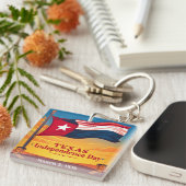 Texas Lone Star Vlag Cowboylaarzen Decoratie Sleutelhanger (Voorkant Rechts)