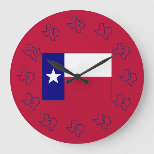 Texas Lone Star-vlag Grote Klok (Voorkant)