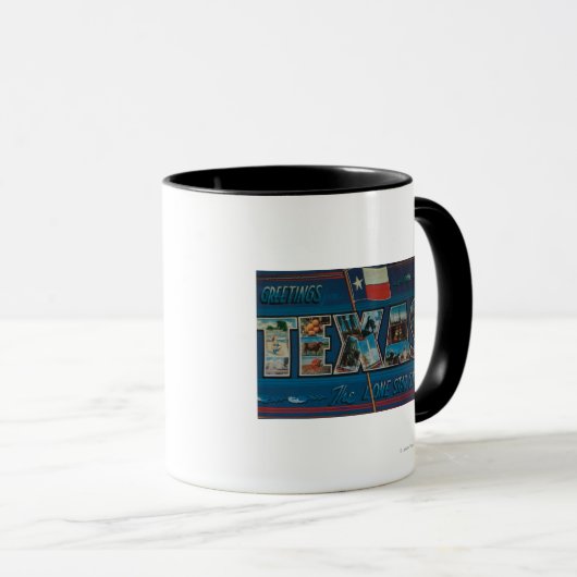 Texas (Lone-Star vlag)Grote letterscènes Mok (Voorkant rechts)