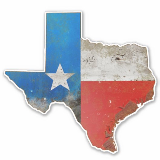 Texas, Lone Star, vlag, kaart Sticker (Voorkant)