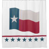 Texas Lone Star Vlag Rood Wit Blauw Douchegordijn (Voorkant)