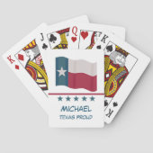 Texas Lone Star Vlagnaam Gepersonaliseerd Trots Pokerkaarten (Achterkant)