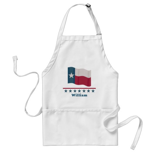 Texas Lone Star Vlagnaam Gepersonaliseerd Wit Standaard Schort (Voorkant)
