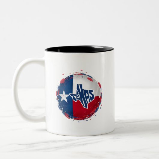 texas Lone ster staat rood wit en blauw Tweekleurige Koffiemok (Links)