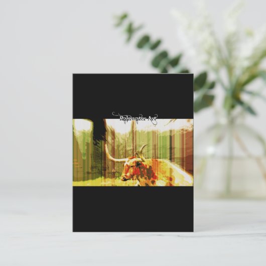 Texas Long Horn Briefkaart (Staand voorkant)