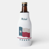 Texas Long Star Vlagnaam gepersonaliseerd Flesjeskoeler (Fles Voorkant)