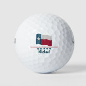 Texas Long Star Vlagnaam gepersonaliseerd Golfballen (Voorkant)