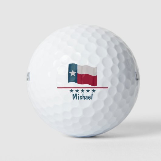 Texas Long Star Vlagnaam gepersonaliseerd Golfballen (Voorkant)