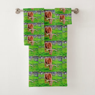 Texas Longhorn Bathroom Towel Set Bad Handdoek