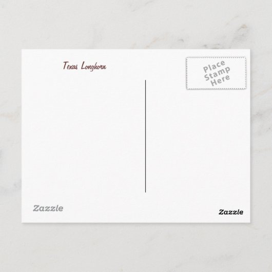 Texas Longhorn Briefkaart (Achterkant)