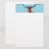 Texas Longhorn Briefpapier (Voorkant / Achterkant)