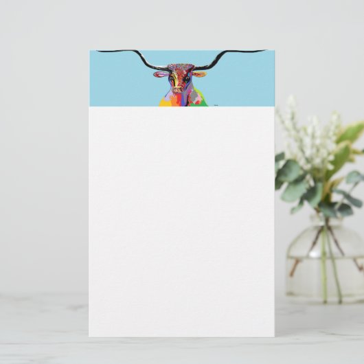Texas Longhorn Briefpapier (Staand voorkant)