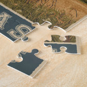 Texas Longhorn Bull Retro Reizen Legpuzzel (Zijkant)