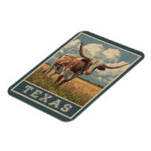  Texas Longhorn Bull Retro Reizen Magneet (Linkerzijde)