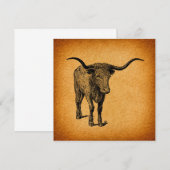 Texas Longhorn Bull Rustic  Westerne Kunst Kaart (Voorkant / Achterkant)