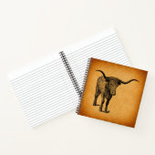 Texas Longhorn Bull Rustic  Westerne Kunst Notitieboek (Binnen)