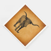Texas Longhorn Bull Rustic  Westerne Kunst Servet (Hoek)