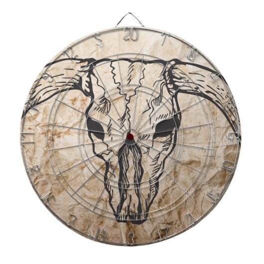 Texas Longhorn Bull Skull Dartbord (Voorkant)