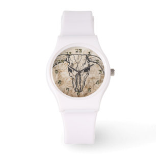 Texas Longhorn Bull Skull Horloge
