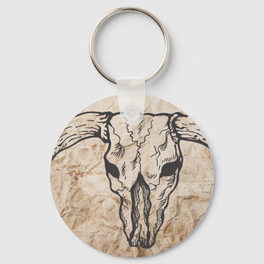 Texas Longhorn Bull Skull Sleutelhanger (Voorkant)