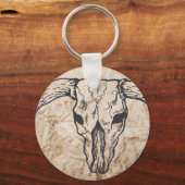 Texas Longhorn Bull Skull Sleutelhanger (Voorkant)