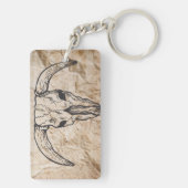 Texas Longhorn Bull Skull Sleutelhanger (achterkant)